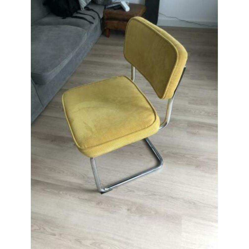 Oker gelen stoelen 4 stuks
