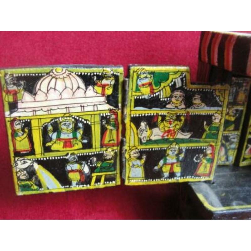 Noord India Perzië: Miniatuur Kastje Taferelen Moghul Stijl