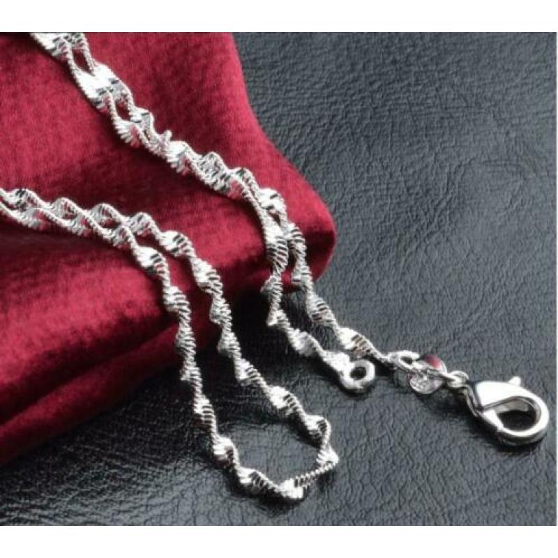 925 Sterling Zilveren Choker Ketting van 55 cm Nieuw