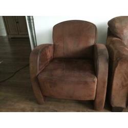 Leder bank 2.5 zits met fortuil