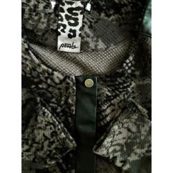 POOOLS - Vest/jasje in zwart/grijs/bruin tinten - Maat 44