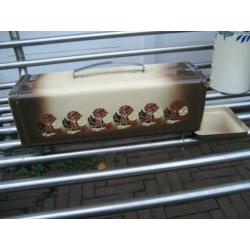 retro: Brabantia ontbijtkoek trommel met orig. snijplankje