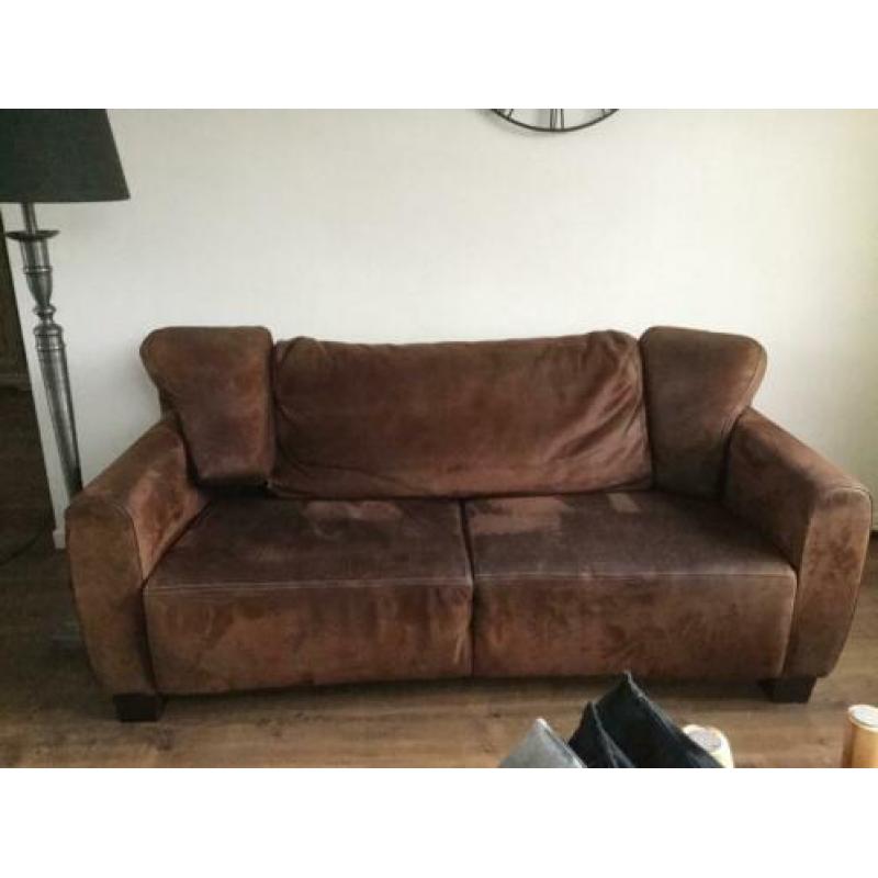 Leder bank 2.5 zits met fortuil