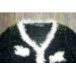 Jasje/vestje mt S/M studs op schouders, zwart/wit materiaal