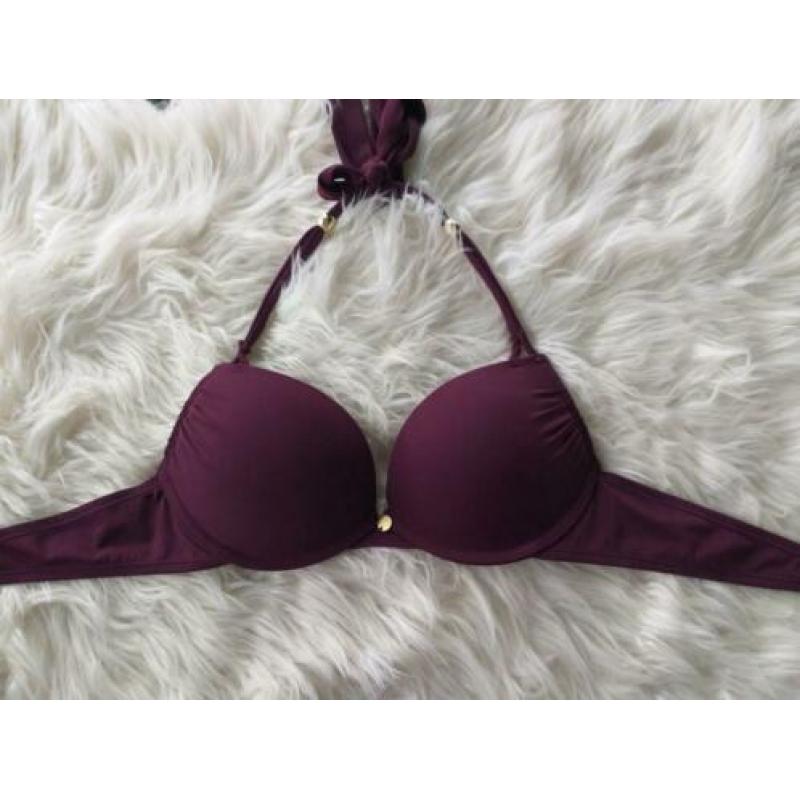 Donkerpaarse push up bikini van Hunkemoller maat 80A