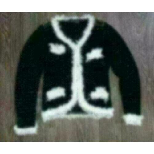 Jasje/vestje mt S/M studs op schouders, zwart/wit materiaal