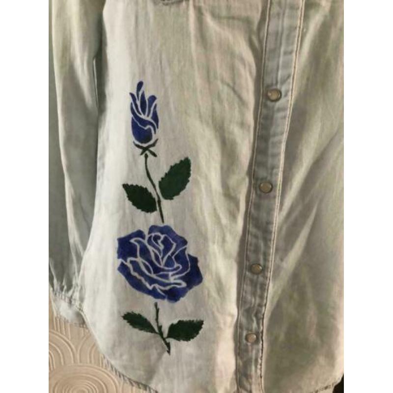 Maat m - my basic denim - licht blauw katoenen shirt