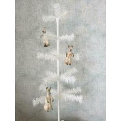 Replica feathertree met wattenpopjes paashaasjes brocante