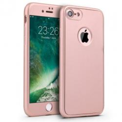 360° Frosting TPU hoesje Set voor iPhone 8/7 _ Roze Goud
