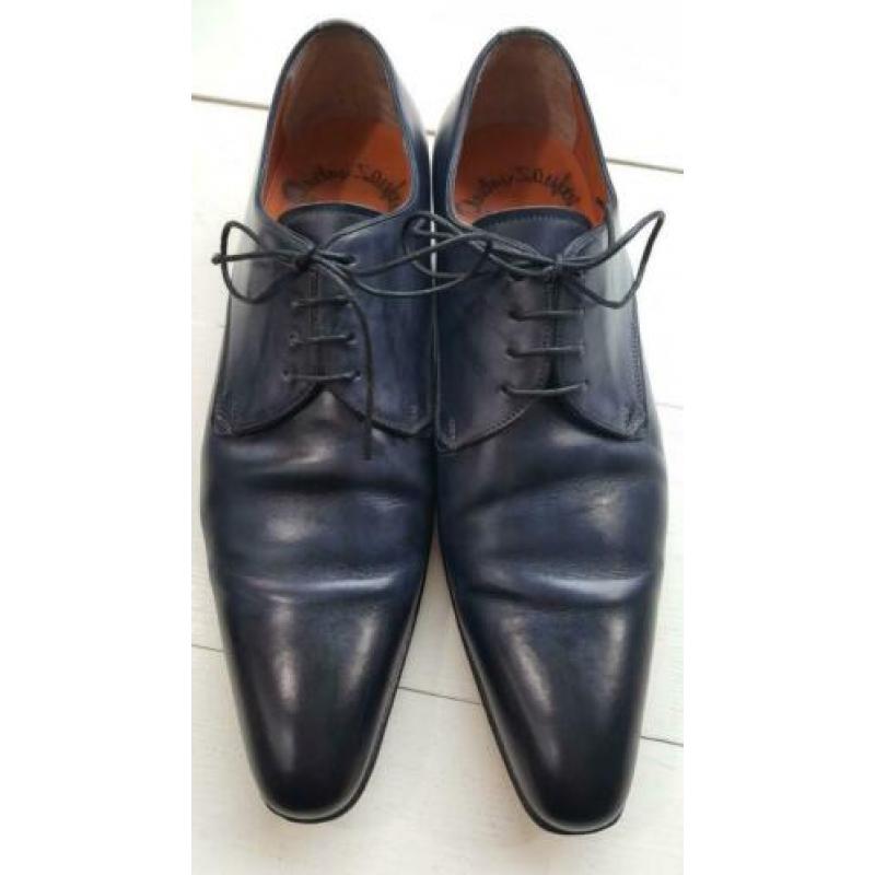 Donkerblauwe Santoni's, maat 7=41.