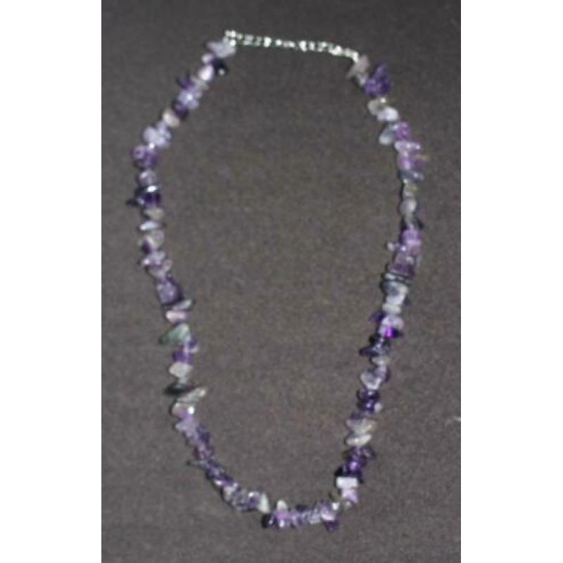 Paarse Ketting – Glas – kristal – diverse paarse, lila, tran