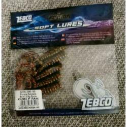 Zebco soft lures curly tail €1,25 per verpakking