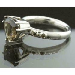 Pandora ring goud en zilver Smokey Quartz