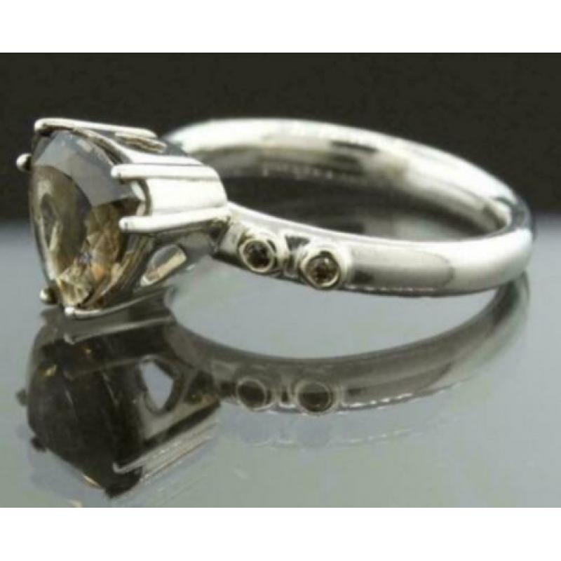 Pandora ring goud en zilver Smokey Quartz