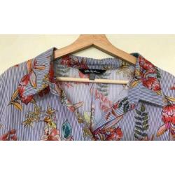 Ulla Popken. Mt XXL 50 52. Blouse. Blauw groen roze wit