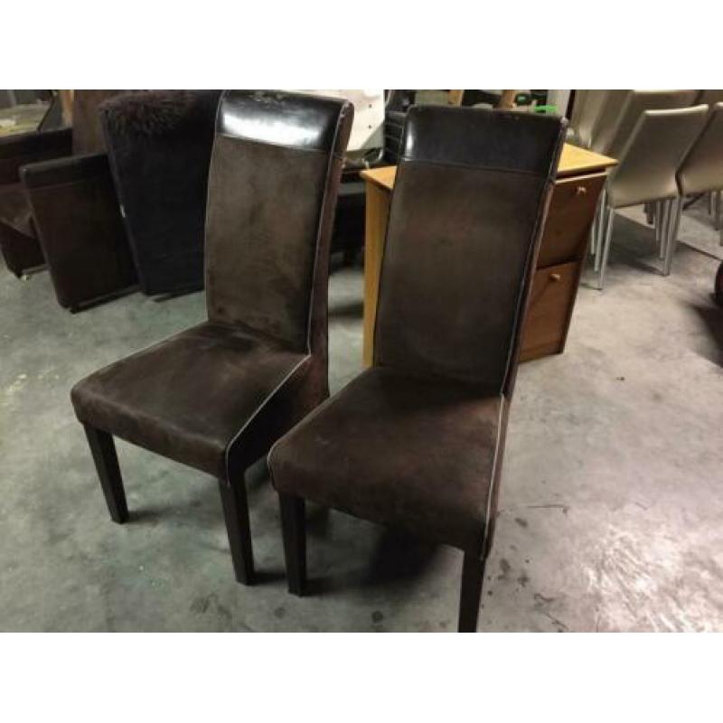 6x bruine stoelen