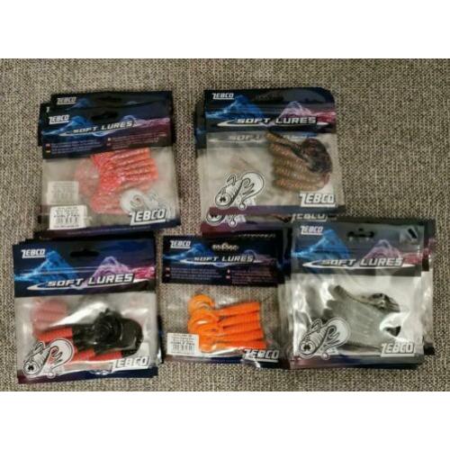 Zebco soft lures curly tail €1,25 per verpakking