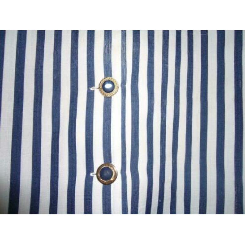 blouse mt 46/48 blauw/wit gestreept