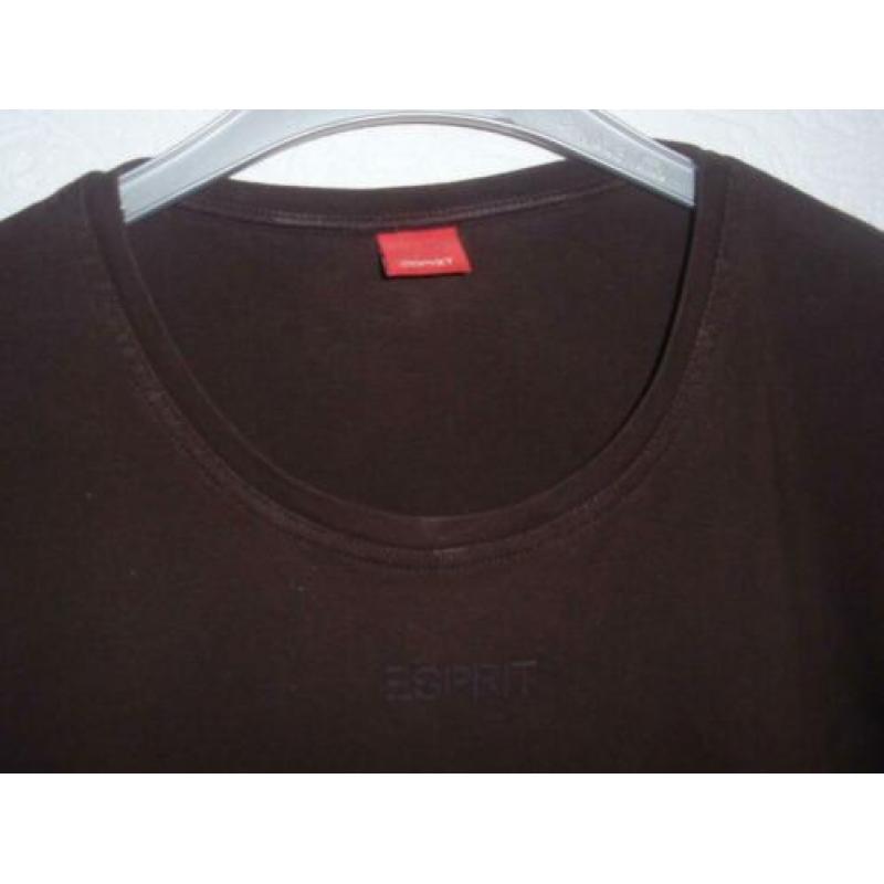 Maat xl - esprit - bruin lange mouw tshirt