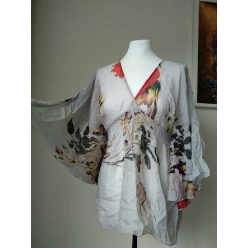 Traffic people zijden tuniek blouse Ibiza klaprozen m