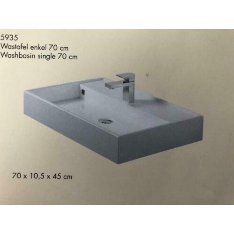 Nieuw badkamer meubel, kast, kraan compleet design wit