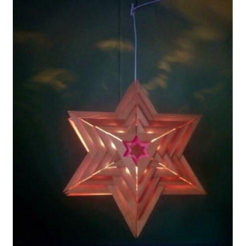 Klassieke Houten Vintage Adventster / Kerstster / 38 cm