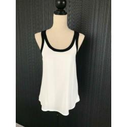 Express mouwloos top / bloes wit / zwart maat XS