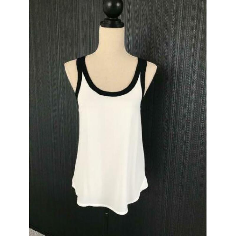 Express mouwloos top / bloes wit / zwart maat XS
