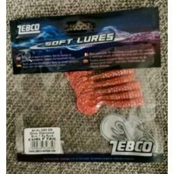 Zebco soft lures curly tail €1,25 per verpakking