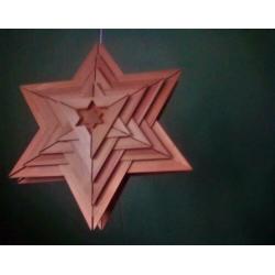 Klassieke Houten Vintage Adventster / Kerstster / 38 cm