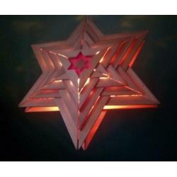 Klassieke Houten Vintage Adventster / Kerstster / 38 cm