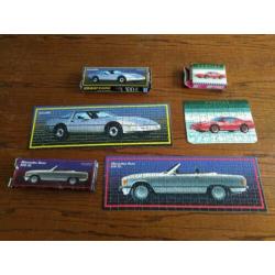 3 vintage puzzels: Pontiac, Corvette, Mercedes