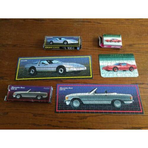 3 vintage puzzels: Pontiac, Corvette, Mercedes