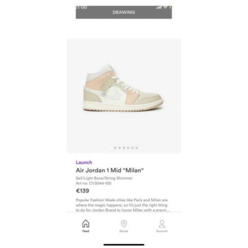 Air Jordan 1 mid “Milan” maat 10,5 US, 44,5 EU