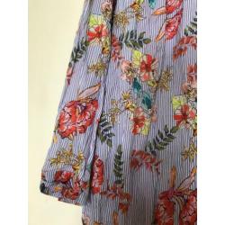 Ulla Popken. Mt XXL 50 52. Blouse. Blauw groen roze wit