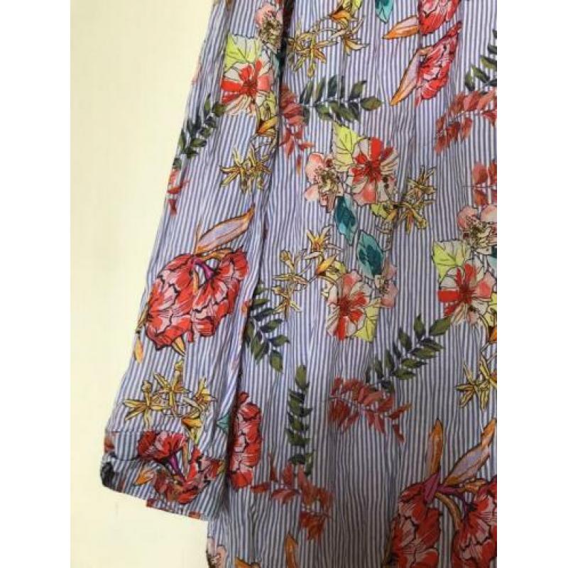 Ulla Popken. Mt XXL 50 52. Blouse. Blauw groen roze wit