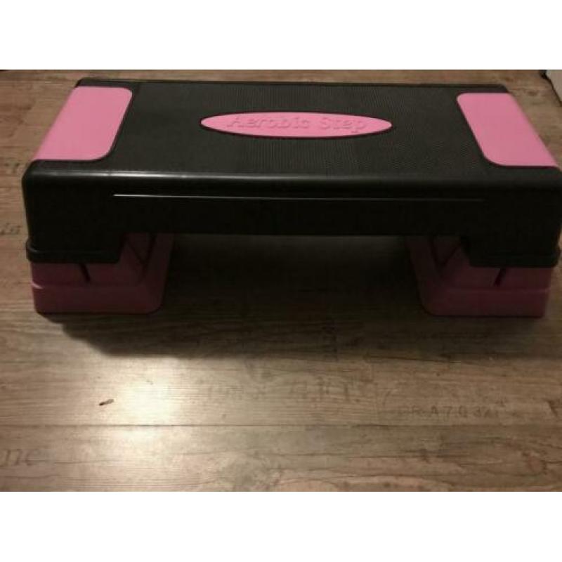 Fitness step, sportbay, roze met zwart