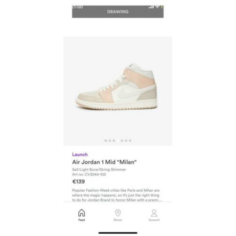 Air Jordan 1 mid “Milan” maat 10,5 US, 44,5 EU