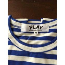 Streep shirtje blue cdg shirt blauw comme des garçons play