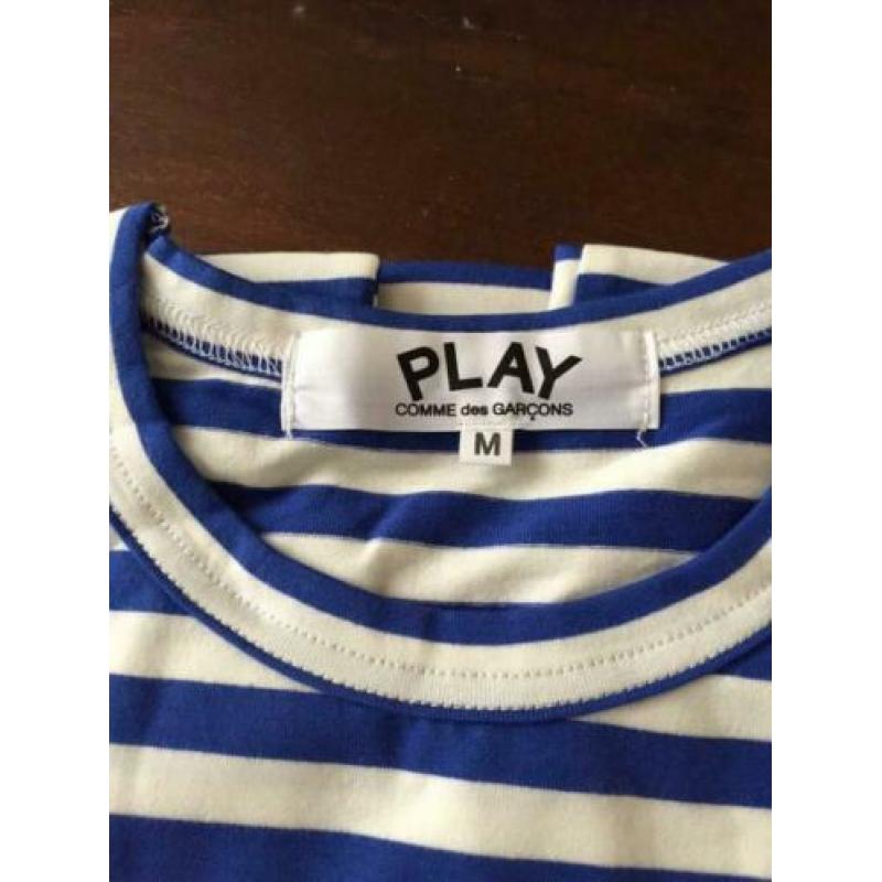 Streep shirtje blue cdg shirt blauw comme des garçons play