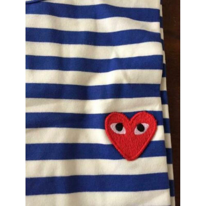 Streep shirtje blue cdg shirt blauw comme des garçons play