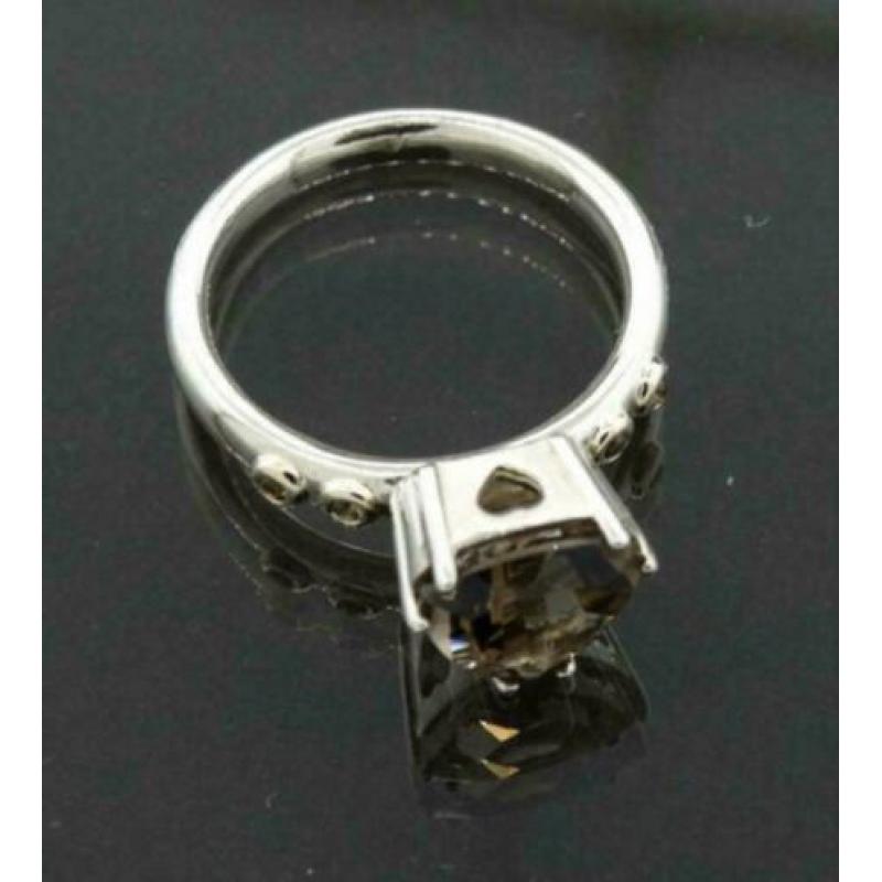 Pandora ring goud en zilver Smokey Quartz