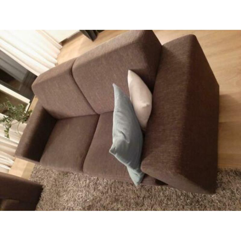 Bankstel 2,5 zits 2 zits en hocker bruin