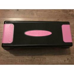 Fitness step, sportbay, roze met zwart