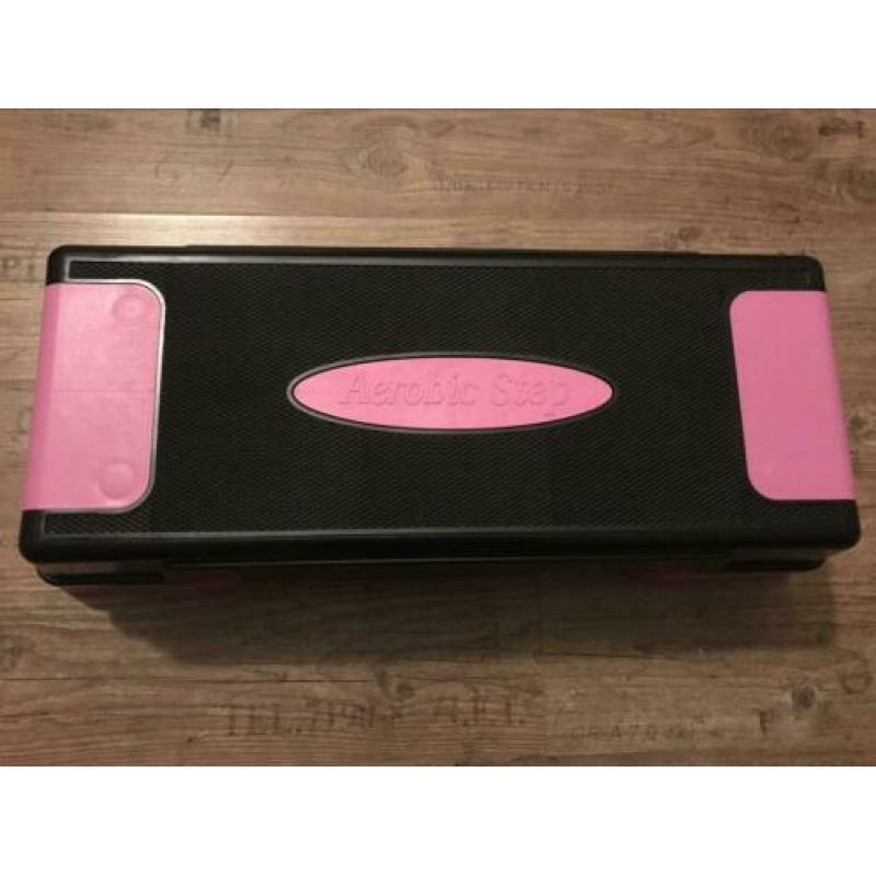 Fitness step, sportbay, roze met zwart