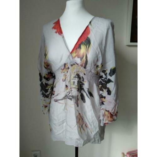 Traffic people zijden tuniek blouse Ibiza klaprozen m