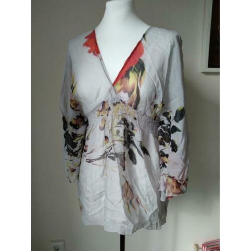 Traffic people zijden tuniek blouse Ibiza klaprozen m