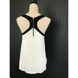 Express mouwloos top / bloes wit / zwart maat XS