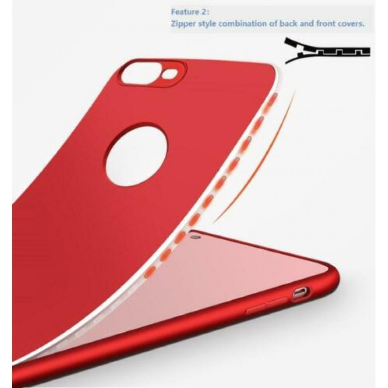 360° Frosting TPU hoesje Set voor iPhone 8/7 _ Roze Goud