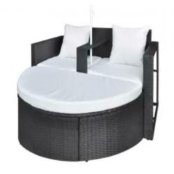 Loungebed met parasol en kussens
